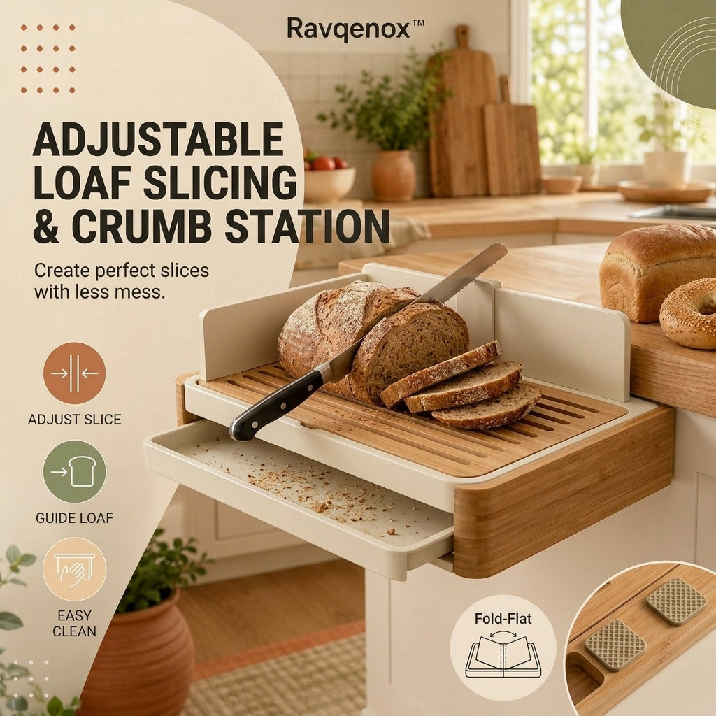 Ravqenox™ Adjustable Loaf Slicing & Crumb Station