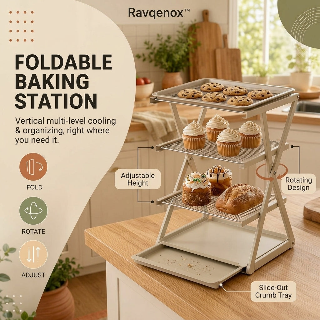 Ravqenox™ Fold-Out Baking Tray Cooling Tower